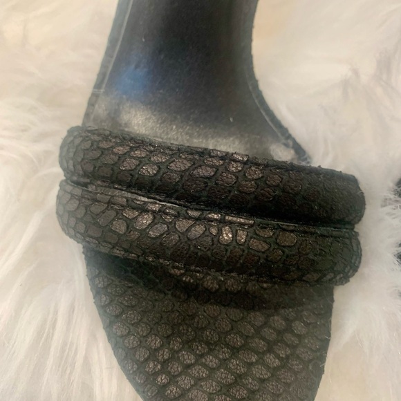 NICHOLAS Black Snakeskin Strappy Stiletto Sandals - Picture 5 of 12